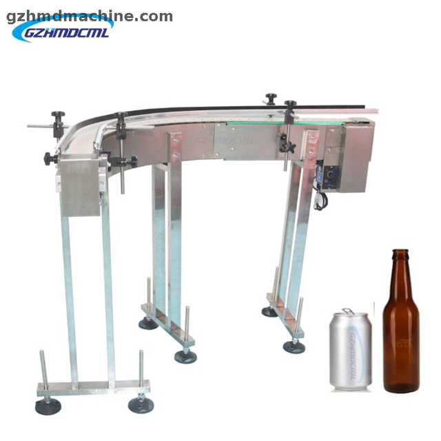 90 degree curved conveyer for water bottle